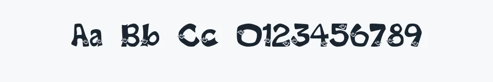 Rzeczywista próbka kroju Smiley Font — Aa Bb Cc 0123456789