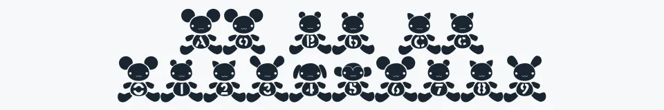 Rzeczywista próbka kroju Ste-ani Font — Aa Bb Cc 0123456789