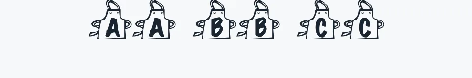 Rzeczywista próbka kroju Summers Aprons — Aa Bb Cc 0123456789