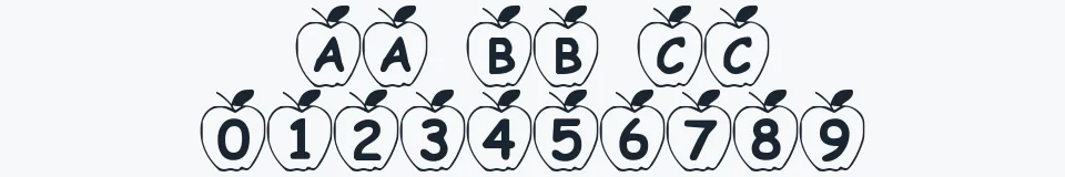 Rzeczywista próbka kroju Summers Apples — Aa Bb Cc 0123456789