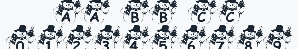 Rzeczywista próbka kroju Summers Snowman — Aa Bb Cc 0123456789