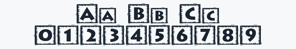 Rzeczywista próbka kroju Taco Box — Aa Bb Cc 0123456789