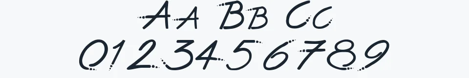 Rzeczywista próbka kroju The Font With No Name — Aa Bb Cc 0123456789