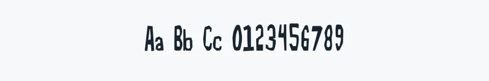 Rzeczywista próbka kroju TMBFont — Aa Bb Cc 0123456789