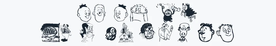 Rzeczywista próbka kroju Toons One — Aa Bb Cc 0123456789