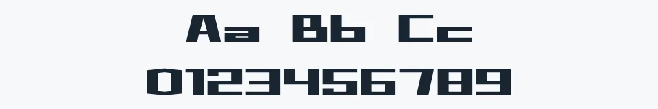 Rzeczywista próbka kroju D3 Factorism Italic — Aa Bb Cc 0123456789