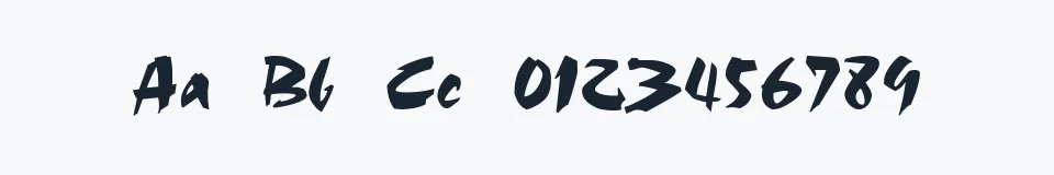 Rzeczywista próbka kroju Olivia Brush — Aa Bb Cc 0123456789
