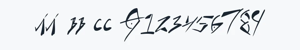 Rzeczywista próbka kroju Cock Boat — Aa Bb Cc 0123456789