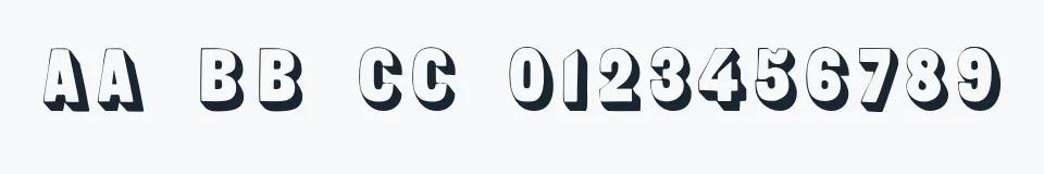 Rzeczywista próbka kroju Sans Serif Shaded — Aa Bb Cc 0123456789