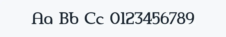 Rzeczywista próbka kroju Amerika Alternates — Aa Bb Cc 0123456789