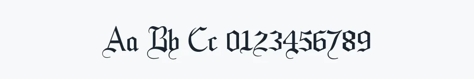 Rzeczywista próbka kroju LaBrit — Aa Bb Cc 0123456789