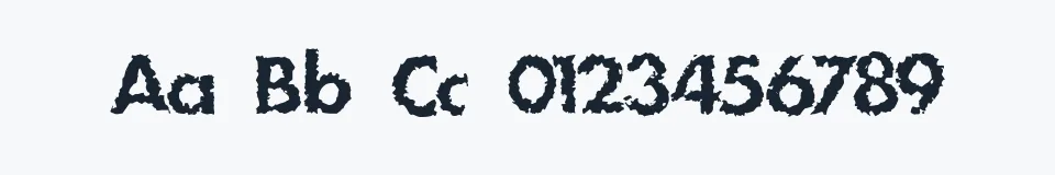 Rzeczywista próbka kroju DS Stain — Aa Bb Cc 0123456789