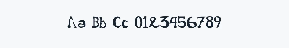 Rzeczywista próbka kroju Star 5 Five — Aa Bb Cc 0123456789