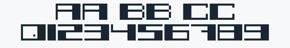 Rzeczywista próbka kroju TECNO STRESS — Aa Bb Cc 0123456789