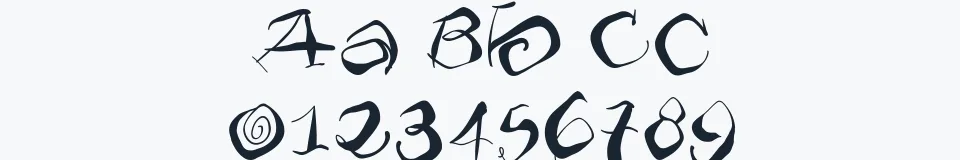 Rzeczywista próbka kroju Furioso — Aa Bb Cc 0123456789