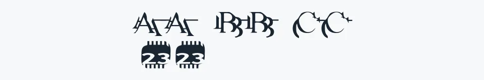 Rzeczywista próbka kroju Zone23_zazen matrix — Aa Bb Cc 0123456789
