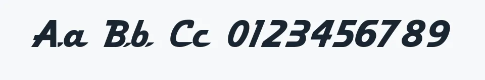 Rzeczywista próbka kroju Ol'54 — Aa Bb Cc 0123456789