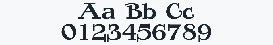 Rzeczywista próbka kroju Rogers — Aa Bb Cc 0123456789