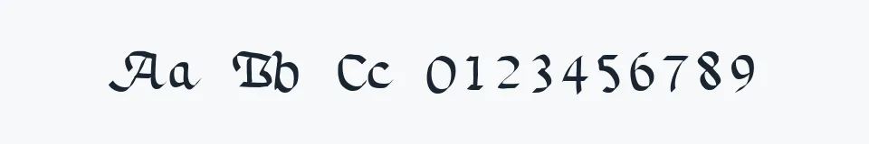 Rzeczywista próbka kroju TrumanScript — Aa Bb Cc 0123456789