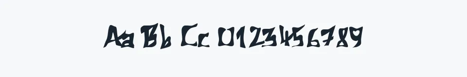 Rzeczywista próbka kroju 612Koshey — Aa Bb Cc 0123456789