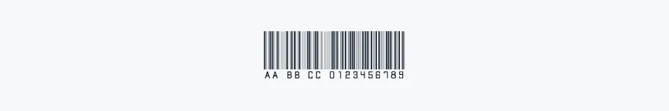 Rzeczywista próbka kroju barcode font — Aa Bb Cc 0123456789