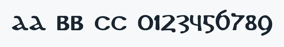 Rzeczywista próbka kroju DS Coptic — Aa Bb Cc 0123456789