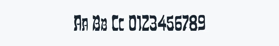 Rzeczywista próbka kroju Shalom — Aa Bb Cc 0123456789