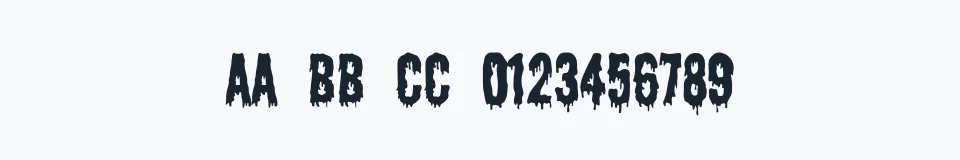 Rzeczywista próbka kroju Shlop — Aa Bb Cc 0123456789