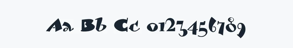 Rzeczywista próbka kroju LambadaDexter — Aa Bb Cc 0123456789