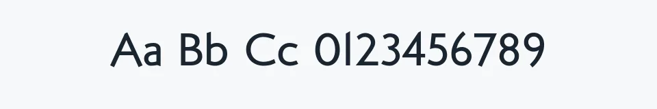 Rzeczywista próbka kroju LondonBetween — Aa Bb Cc 0123456789