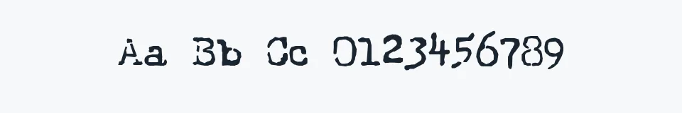 Rzeczywista próbka kroju Intersidereal Quest — Aa Bb Cc 0123456789