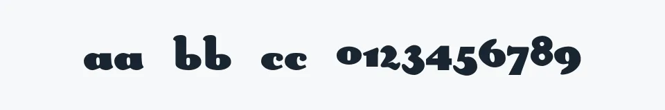 Rzeczywista próbka kroju DS Rabbit — Aa Bb Cc 0123456789