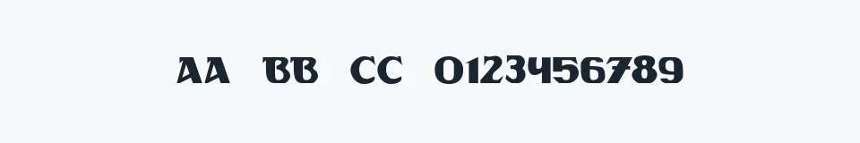 Rzeczywista próbka kroju DS Rada — Aa Bb Cc 0123456789