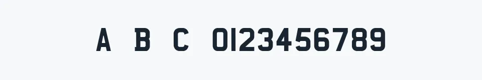 Podgląd czcionki UKNumberPlate