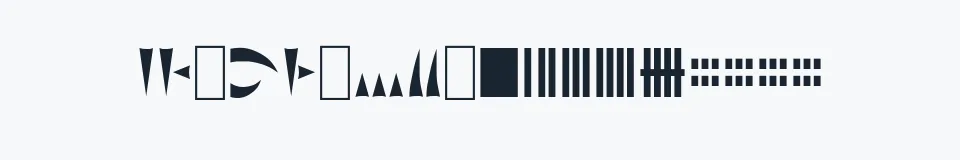 Rzeczywista próbka kroju Ork Glyphs — Aa Bb Cc 0123456789