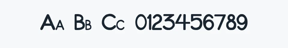 Rzeczywista próbka kroju ZonoToon — Aa Bb Cc 0123456789