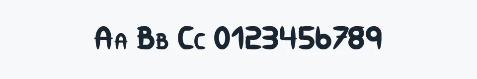 Rzeczywista próbka kroju 309 — Aa Bb Cc 0123456789