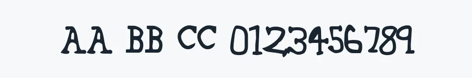 Rzeczywista próbka kroju 42 — Aa Bb Cc 0123456789