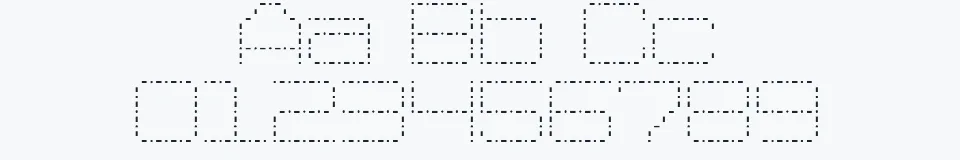 Rzeczywista próbka kroju Spot Matrix — Aa Bb Cc 0123456789