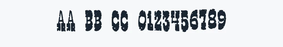 Rzeczywista próbka kroju Gringo Nights — Aa Bb Cc 0123456789