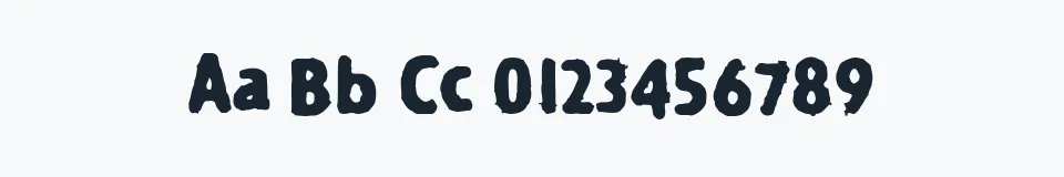 Rzeczywista próbka kroju Techninecleen — Aa Bb Cc 0123456789