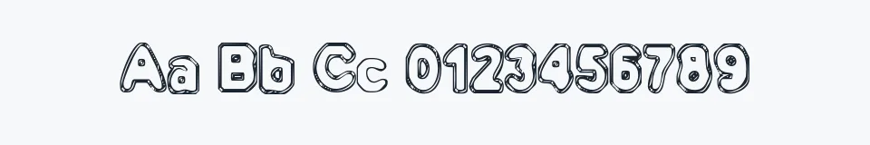 Rzeczywista próbka kroju BN-Outer Line — Aa Bb Cc 0123456789
