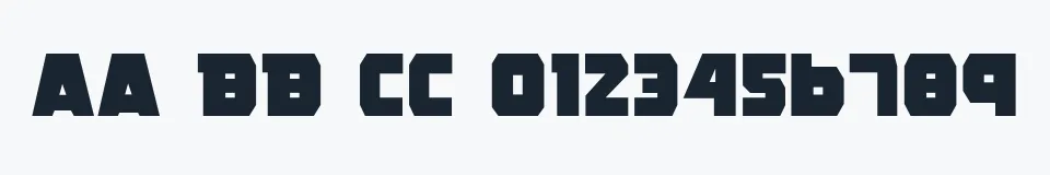 Rzeczywista próbka kroju Rogue Hero Condensed — Aa Bb Cc 0123456789