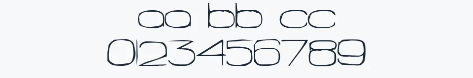 Rzeczywista próbka kroju Snigset — Aa Bb Cc 0123456789