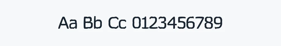 Rzeczywista próbka kroju Wormfont — Aa Bb Cc 0123456789