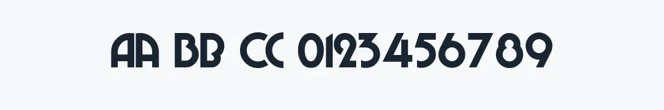 Rzeczywista próbka kroju Chi-Town — Aa Bb Cc 0123456789