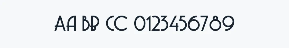 Rzeczywista próbka kroju Copasetic — Aa Bb Cc 0123456789