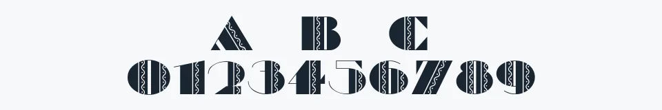Rzeczywista próbka kroju FeteAccompli — Aa Bb Cc 0123456789