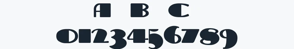 Rzeczywista próbka kroju TaraBulbous — Aa Bb Cc 0123456789