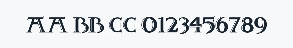 Rzeczywista próbka kroju TwoForJuanNF — Aa Bb Cc 0123456789